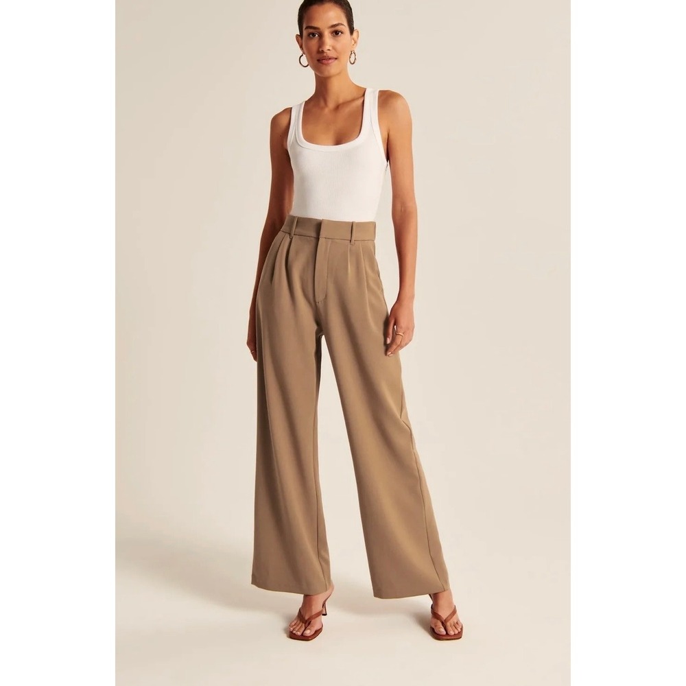 Daisy Grace Wide Leg Trousers Womens Size M Tan Brown